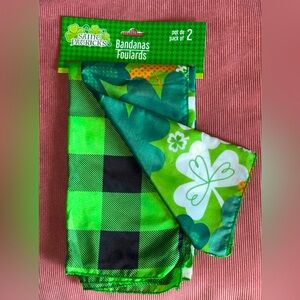 St. Patrick's Day Green Bandanas Set of 2